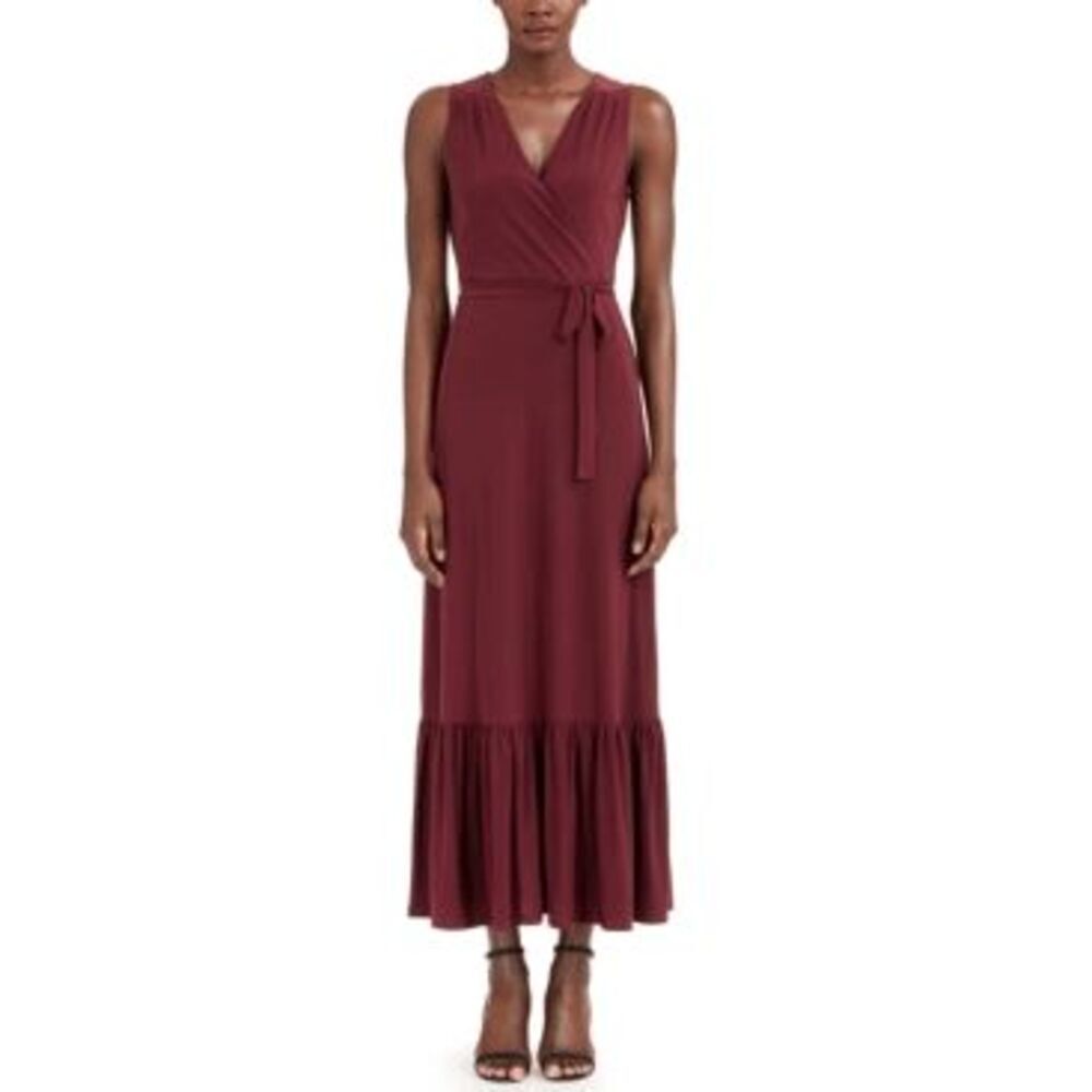 I.N.C. International Concepts Women's Faux-Wrap Maxi Dress - Port L